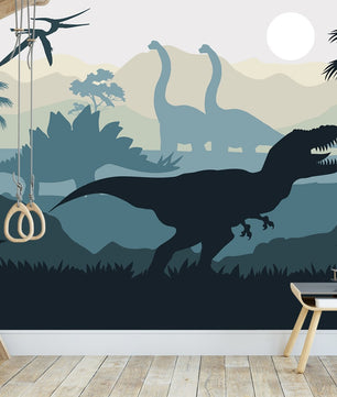 Papel para paredes Silueta jurassica