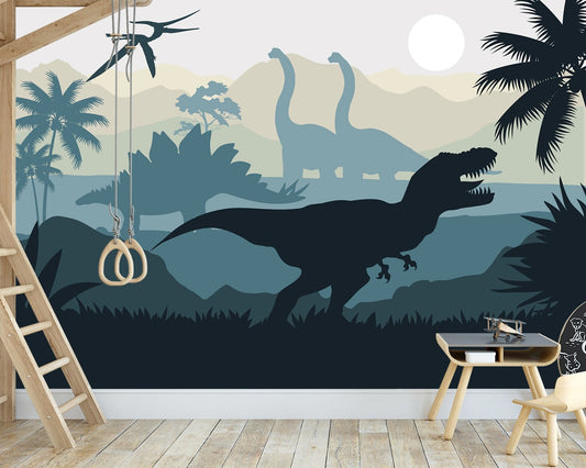 Papel para paredes Silueta jurassica