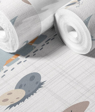 Papel para paredes Mosaico dinosaurios colorido