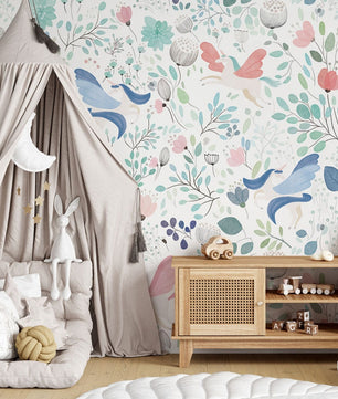 Papel para paredes Flores Mosaico 9