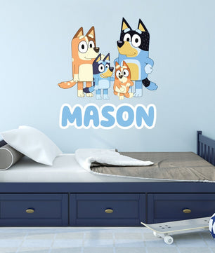 Vinilos decorativos Adhesivos infantiles de Pared Bluey Familia 6
