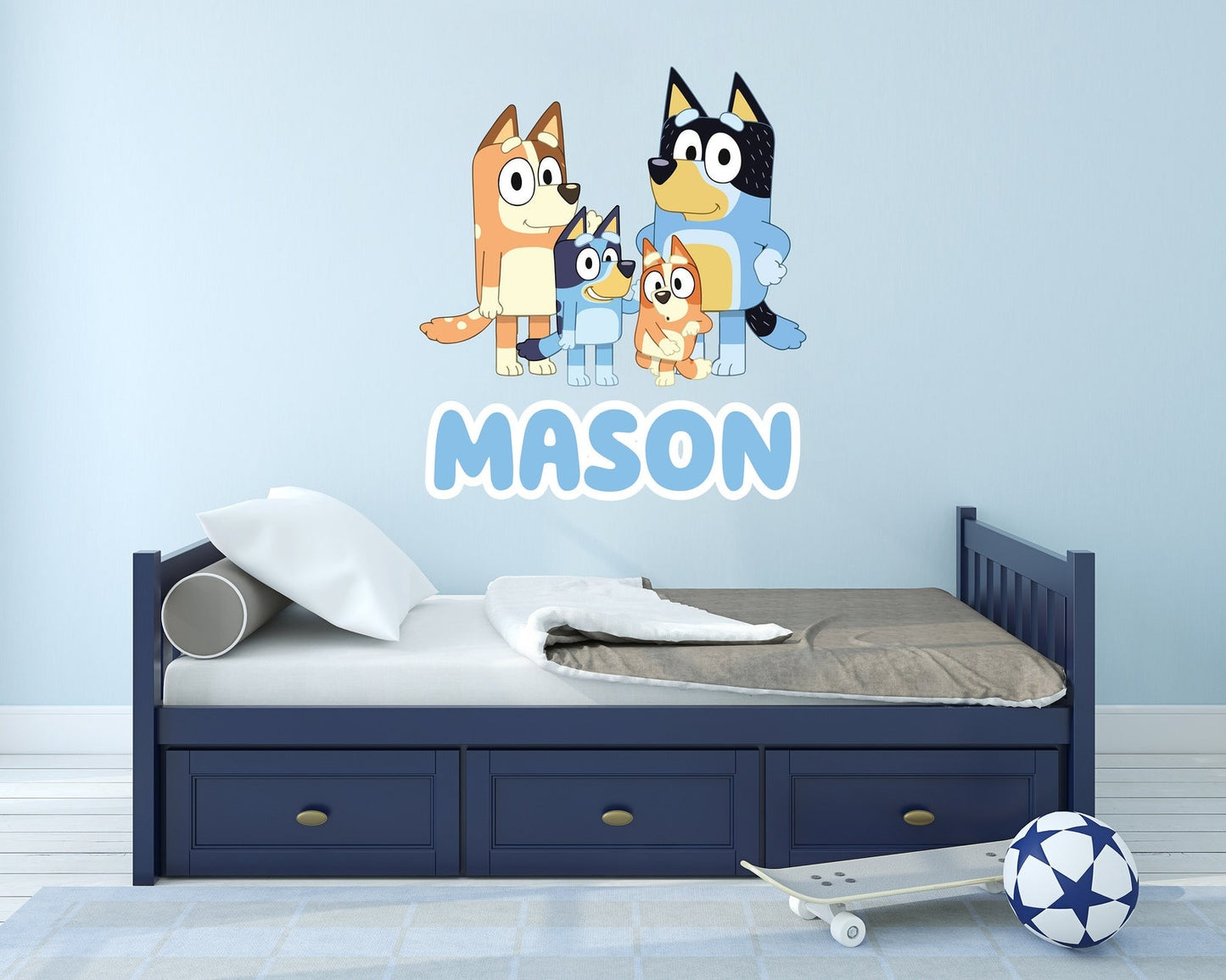 Vinilos decorativos Adhesivos infantiles de Pared Bluey Familia 6