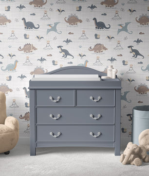 Papel para paredes Mosaico dinosaurios colorido