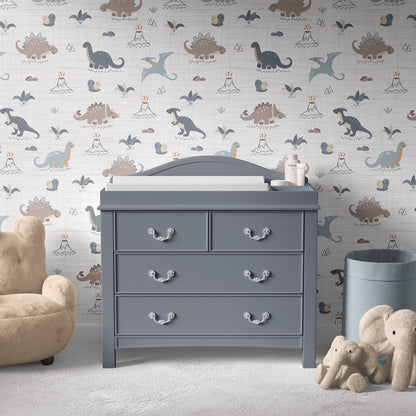 Papel para paredes Mosaico dinosaurios colorido