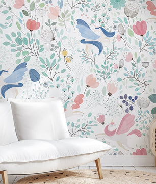 Papel para paredes Flores Mosaico 9