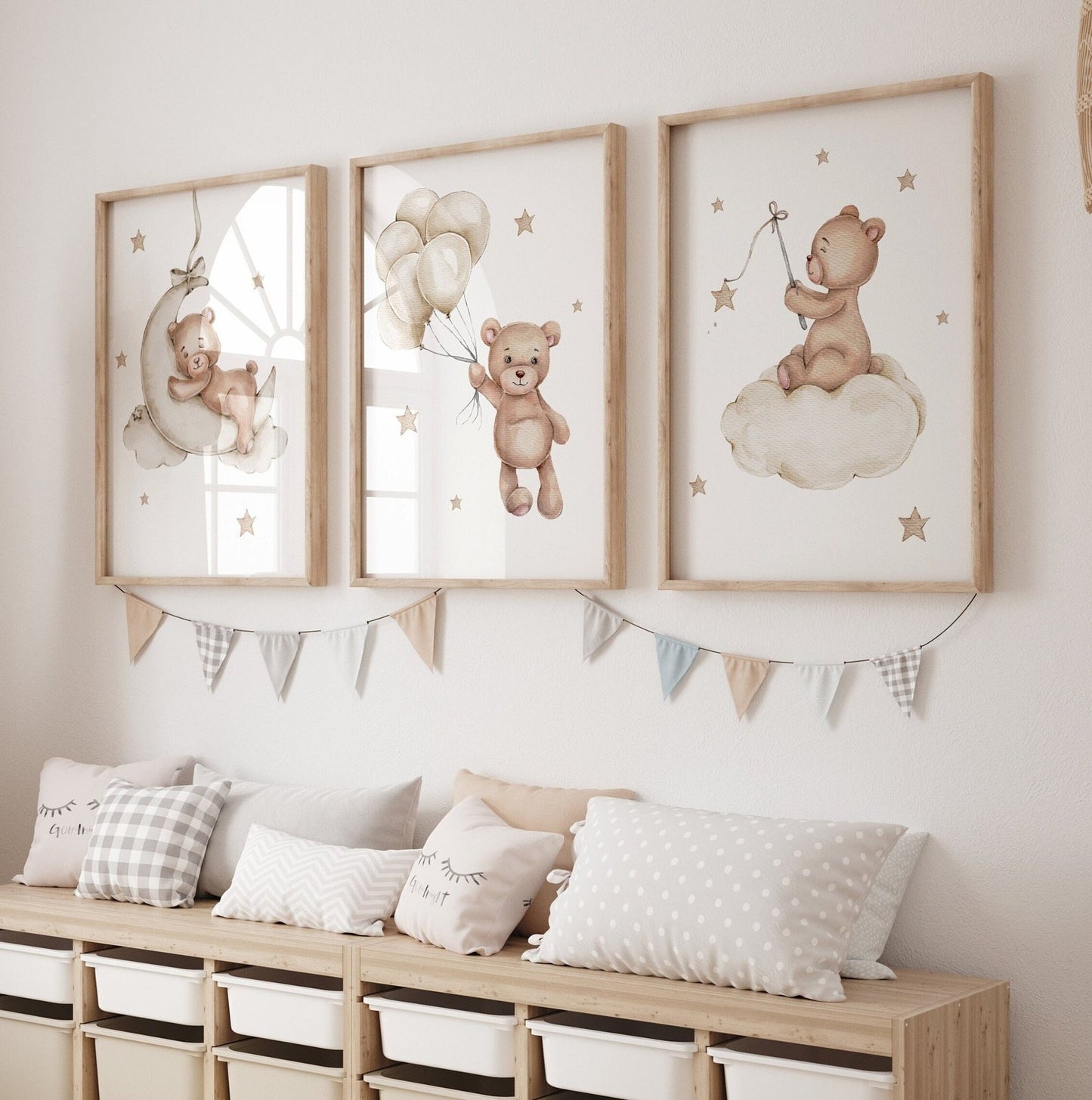 Cuadros Decorativos infantiles Modernos Osos en nube