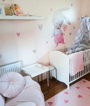 Vinilos decorativos Adhesivos infantiles de Pared  Conejo con corazones