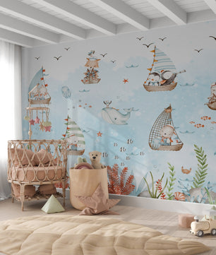 Papel para paredes Animalitos Marinos