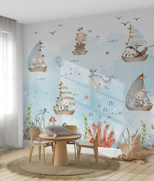 Papel para paredes Animalitos Marinos