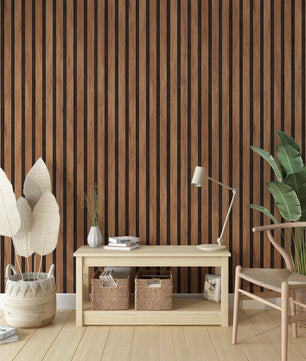 Papel para paredes Lineas madera marron