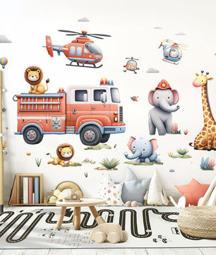 Vinilos decorativos Adhesivos infantiles de Pared  Conjunto Vehiculos