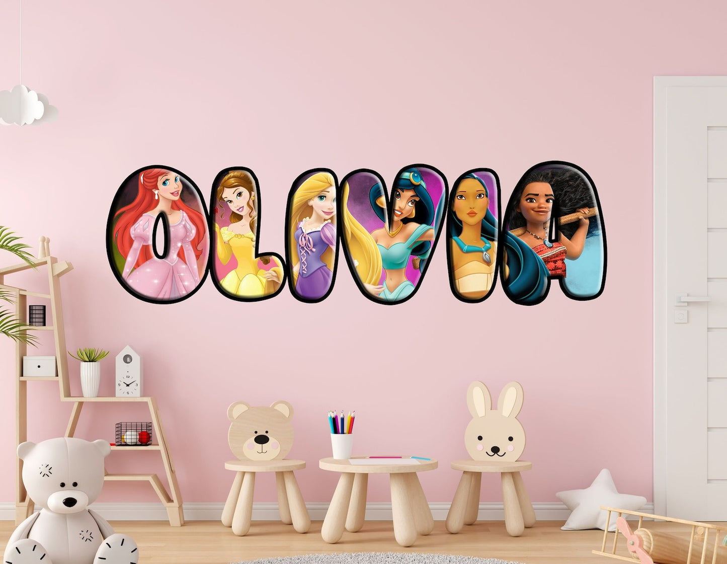 Vinilos decorativos Adhesivos infantiles de Pared princesas 11