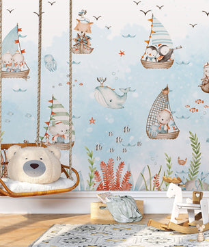 Papel para paredes Animalitos Marinos