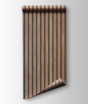 Papel para paredes Lineas madera marron