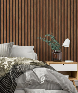 Papel para paredes Lineas madera marron