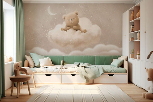 Papel para paredes Oso en nube