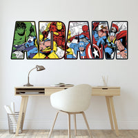 Vinilos decorativos Adhesivos infantiles de Pared  Nombre vengadores comic