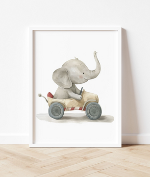 Cuadros Decorativos infantiles Modernos Animales en carritos