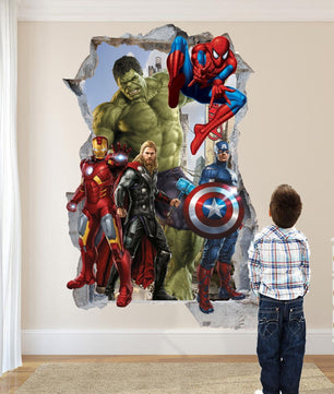 Vinilos decorativos Adhesivos infantiles de pared los vengadores 10