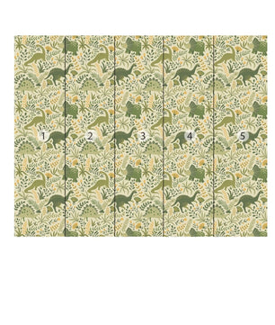 Papel para paredes Mosaico Dinosaurios verdes