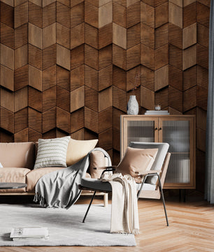 Papel para paredes Madera 3D