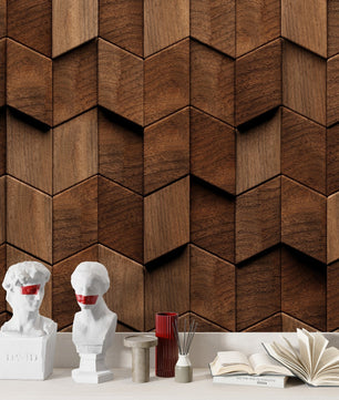 Papel para paredes Madera 3D