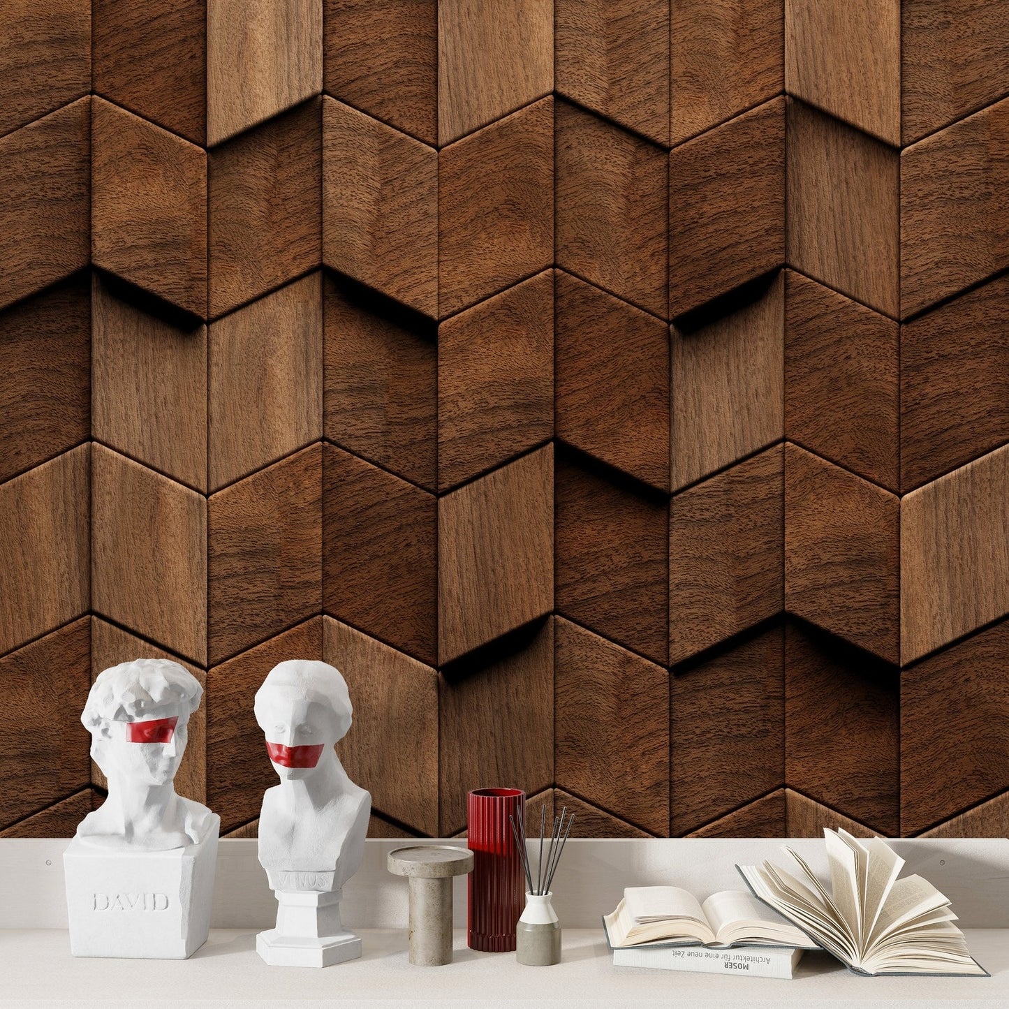 Papel para paredes Madera 3D