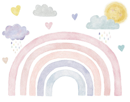 Papel para paredes Arcoiris acuarela