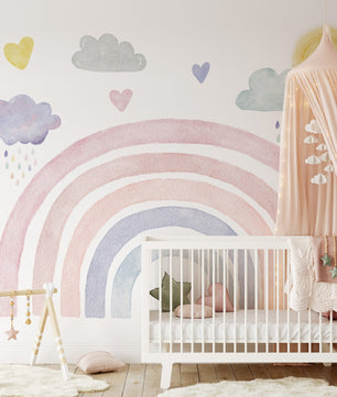 Papel para paredes Arcoiris acuarela