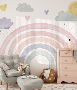 Papel para paredes Arcoiris acuarela