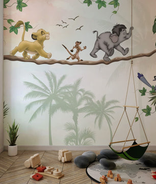 Papel para paredes Rey leon y amigos  jungla