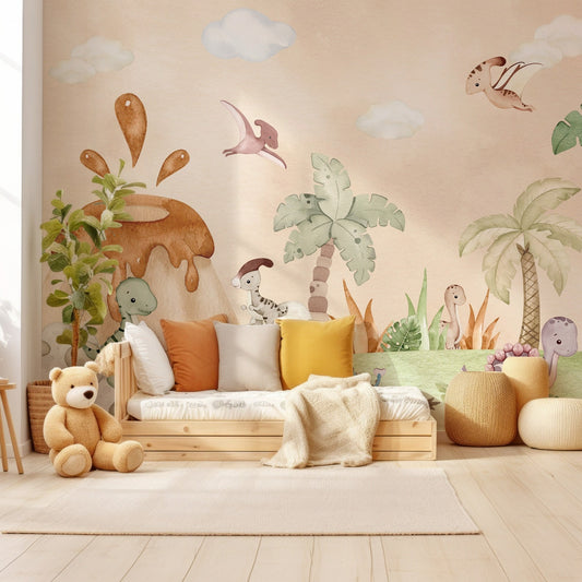 Papel para paredes Jungla jurassica  cute