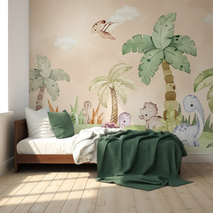 Papel para paredes Jungla jurassica  cute