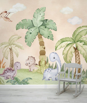 Papel para paredes Jungla jurassica  cute