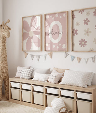 Cuadros Decorativos infantiles Modernos de Flores Personalizado