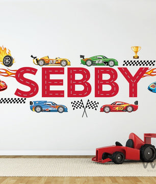 Vinilos decorativos Adhesivos infantiles de Pared Carro 6 cars