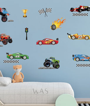 Vinilos decorativos Adhesivos infantiles de Pared Carro 7 cars