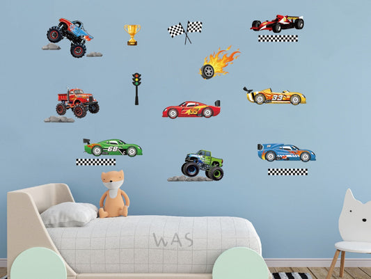 Vinilos decorativos Adhesivos infantiles de Pared Carro 7 cars