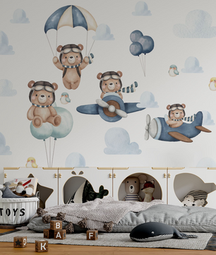 Vinilos decorativos Adhesivos infantiles de Pared  conjunto osos