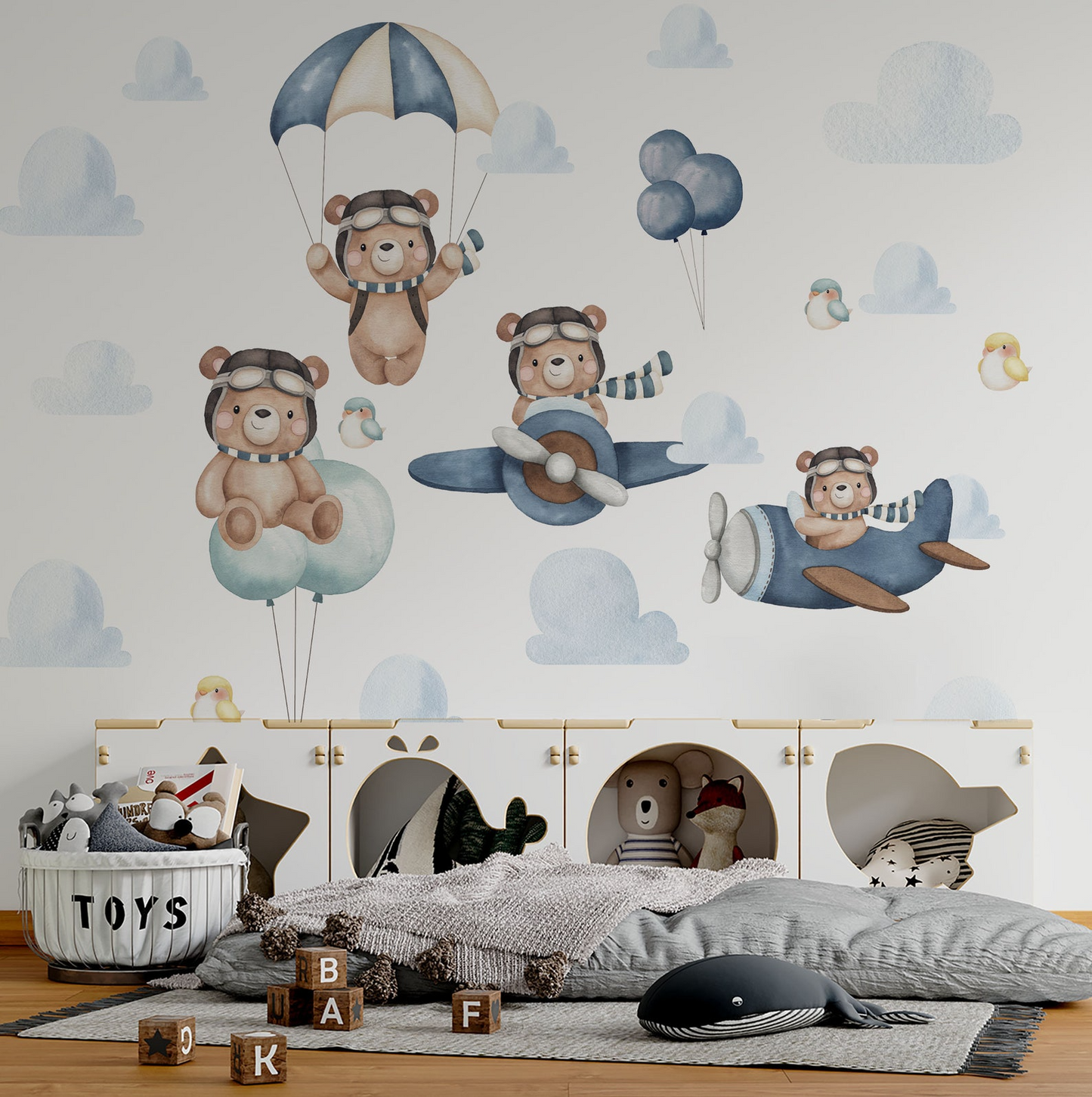 Vinilos decorativos Adhesivos infantiles de Pared  conjunto osos