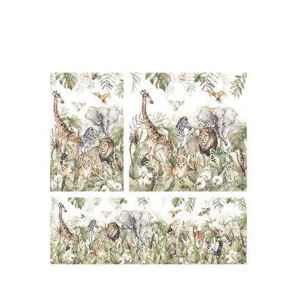 Papel para paredes infantil Paraíso safari acuarela