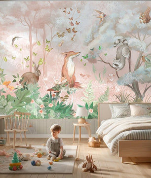 Papel para paredes animales del bosque