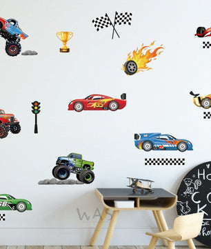 Vinilos decorativos Adhesivos infantiles de Pared Carro 7 cars