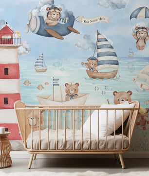Papel para paredes Osito Marinero