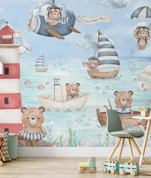 Papel para paredes Osito Marinero