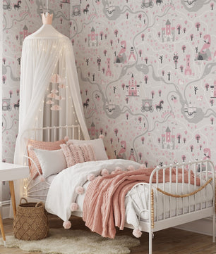 Papel para paredes Castillo mosaico princesa