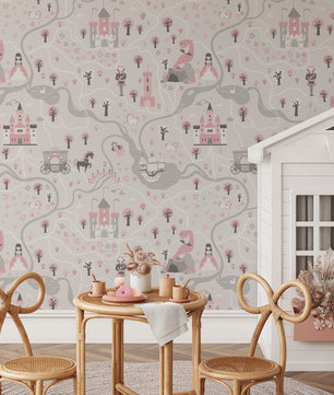 Papel para paredes Castillo mosaico princesa 2