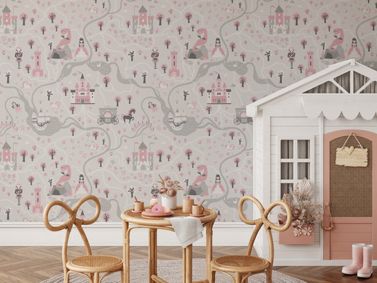 Papel para paredes Castillo mosaico princesa 2