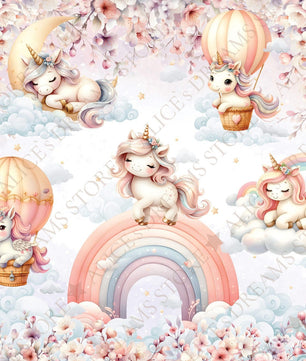 Papel para paredes Unicornios en el cielo