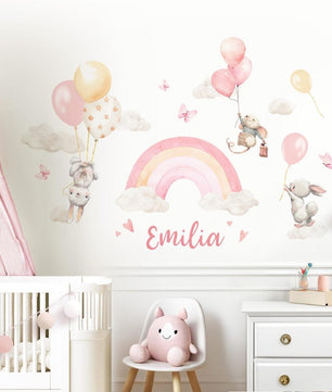 arcoirirs con animales en nubes (0132)